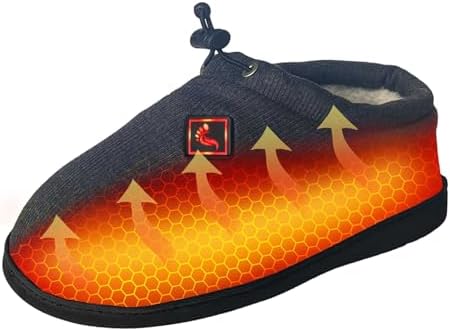 ThermalStep Heated Slippers for Men and Women – Rechargeable Foot Wear with 3 Temperature Settings Keep Feet Warm up to 11 Hours with 2000mAh 7.4 Volt Battery