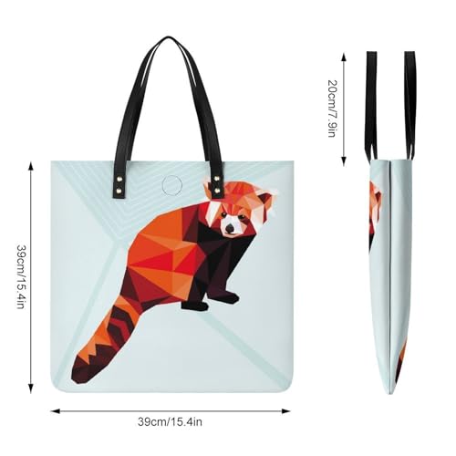 Sac à main shopper ratons laveurs rouges grand tote bag de voyage pour femmes - 4