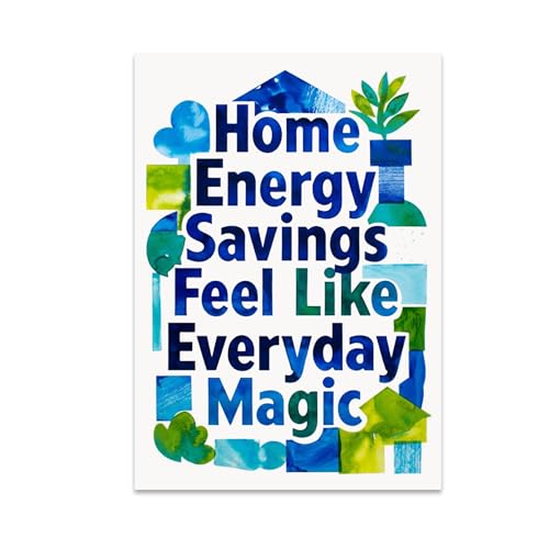 Home Energy Efficiency Poster Print - Home Energy Savings Feel Like Everyday Magic - 13x19 - Modern Decor
