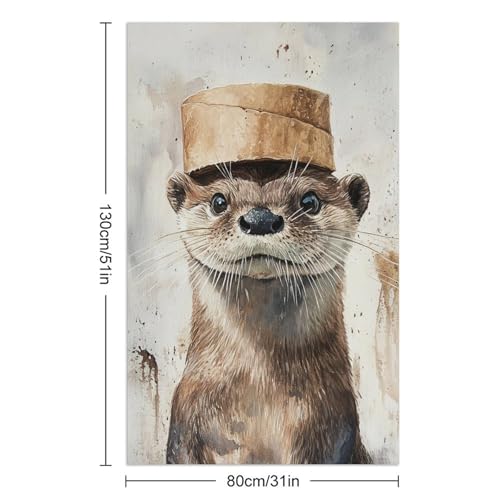 Serviette de plage loutre extra large drap de bain microfibre 130 x 80 cm - 3