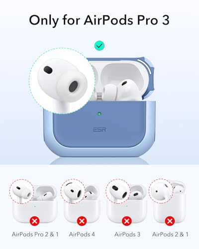 Image of ESR for AirPods Pro 3 Case, Compatible with AirPods Pro Case 3rd Generation (2025), Compatible with MagSafe, Full Drop Protection Cover with Lanyard, Blue