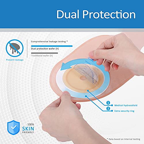 Rehand Colostomy Bags, One Piece Ostomy Supplies For Ileostomy Stoma Care, Hook & Loop Closures Ostomy Bag, Drainable Colostomy Supplies With Cut-To-Fit Design, Pack Of 20 #TOP1