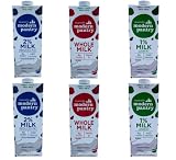 Convenient Shelf-Stable Milk 6-Pack – Includes 2%, 1%, and Whole Milk – 32oz Cartons for Travel, Cooking, and Everyday Use