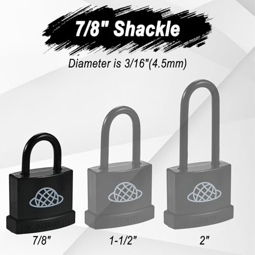 Locilot 8pcs Weatherproof Padlock with Key for Outdoor Use, Keyed Outdoor Padlock with Plastic Shell, Locks with 24 Same Keys, Gym Locker Lock with Key, Pad Lock for Locker Gym Gate (Medium) by Locilot - Image 6