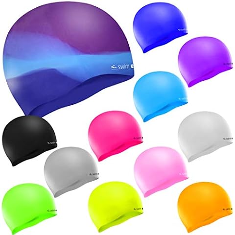SWIM ELITE Seamless Silicone Swimming Cap for Adults and Junior - Training and Racing (Rose) Cover