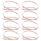 TOKIDNY 8 Piezas Anillos para Servilletas de Metal Diseño Espiral Doble Rosa Mate Soportes Compactos y Apilables para Decoración de Mesa Bodas Banquetes y Cenas