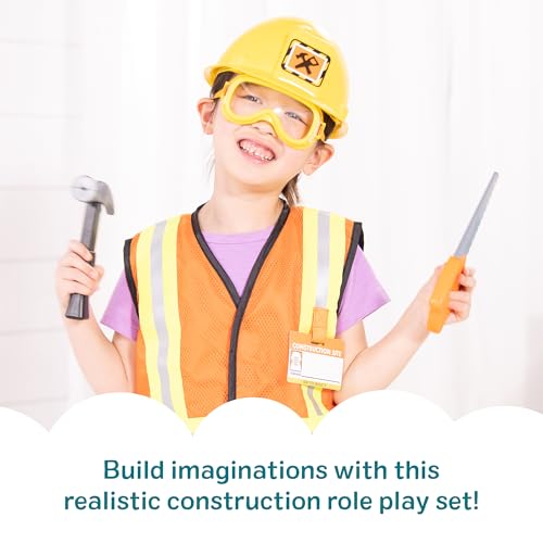 Melissa & Doug Construction Worker Role Play Costume Dress-Up Set (6 pcs)