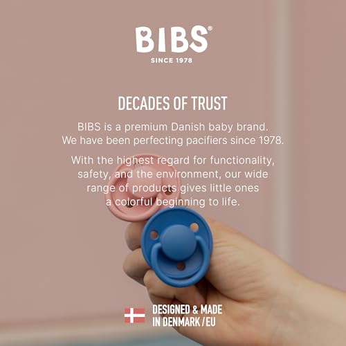 Image of BIBS Pacifiers OneSize | 2-Pack Soothers | BPA-Free Symmetrical Nipple | Made in Denmark | Blossom /Dusky Lilac De Lux Pacifier