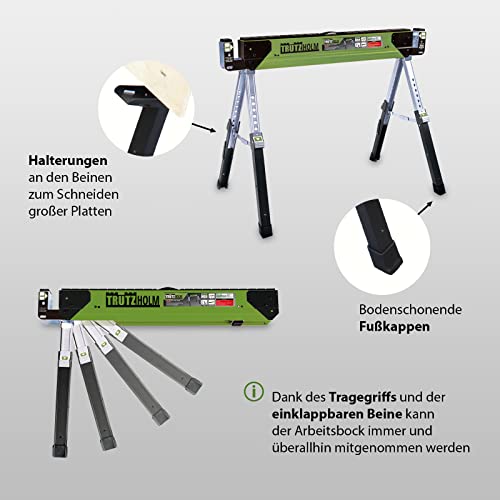 Höhenverstellbarer Arbeitsbock TRUTZHOLM bis 650/1300 kg