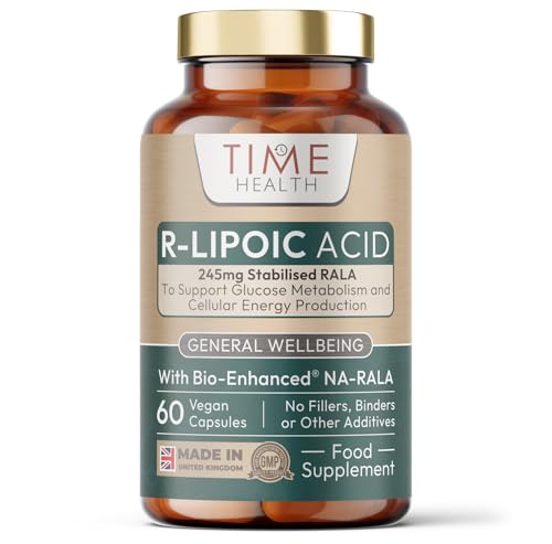 Bio-Enhanced® R-Lipoic Acid - 60 x 245mg Capsules - Stabilised & Highly Dosed Na-RALA - Biotin - UK Made - GMP Standards - Zero Additives - Vegan - Pullulan - 60 Capsules