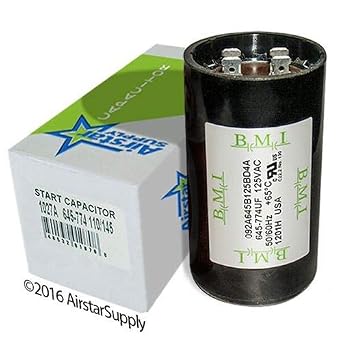 645-774 uF x 110/125 VAC - Dayton Grainger 4UHC7 Start Capacitor - BMI Replacement # 092A645B125BD4A - Made in The USA
