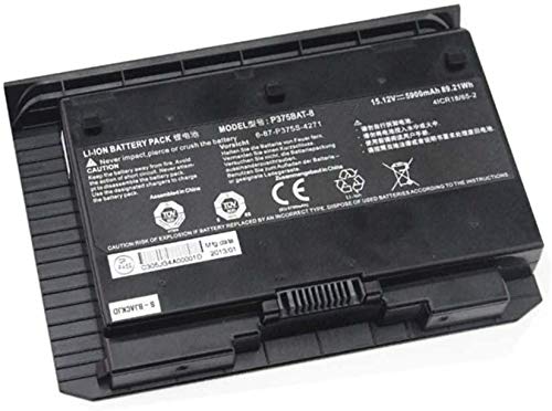 HFGDGSBXNew 15.12V 89.21Wh 5900mAh P375BAT-8 Battery Compatible with Clevo Sager NP9390 P375S 6-87-P375S-4271 4ICR18/65-2 Series