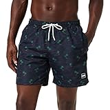 Urban Classics Herren Pattern Swim Shorts Badehose, Island AOP, 6XL