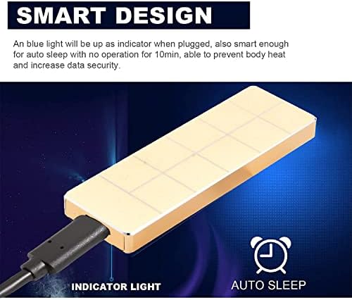 External Hard Drive,Protable Hard Drive,External Hard Drive 2TB, Portable External Solid State Drive USB 3.0 Compatible with Mac, PC, Desktop, Laptop(2TB Gold)