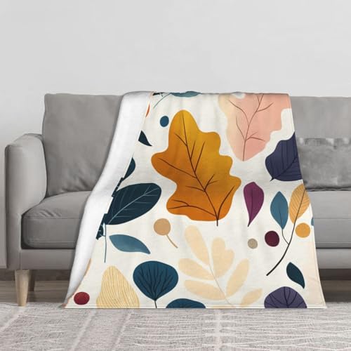 Couverture en flanelle feuilles d'automne pour sieste au bureau et camping