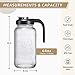 AOZITA 64 oz Glass Pitcher with Lid - 2 Quart Mason Jar Pitcher with Filter Lid, Wide Mouth Jar Leak-proof Water Jug, Heavy Duty Glass Container for Water, Juice, Milk, Tea, Iced Coffee, and Drinks