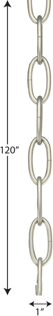Progress Lighting Accessory Chain - 10' of 9 Gauge Chain, Indoor & Outdoor, P8757-126, Burnished Silver