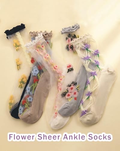 Campsis Women Sheer Socks Sheer Ankle Socks for Women and Girls3