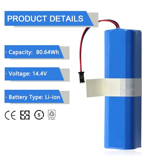 TIIANTE 5600mAh Vacuum Cleaner Battery Replacement for Laresar L6 Pr o, Ultenic T10/ Pr o/Elite, Airrobo T9+ T10+, Arnagar S8 S8 Pr o, Coredy L900 L900W L900X, Onson J30 Pr o, VIOMI S9 by TIIANTE - Image 2