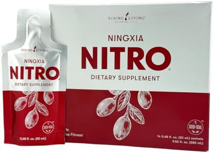 Young Living NingXia Nitro Energy Supplement Liquid Tubes | 14 x 20 ml | Goji Berry (Wolfberry), Korean Ginseng, B Vitamins & Green Tea Extract | On-the-Go Energy Shots for Daily Vitality