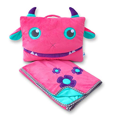 Pillowie - Cute Travel Pillow and Blanket Set - Portable Comfort Item for Children - Violet
