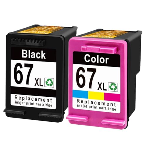 Cartuchos de Tinta 67XL de alta capacidad para impresiones nítidas en OfficeJet 6020 y 6400