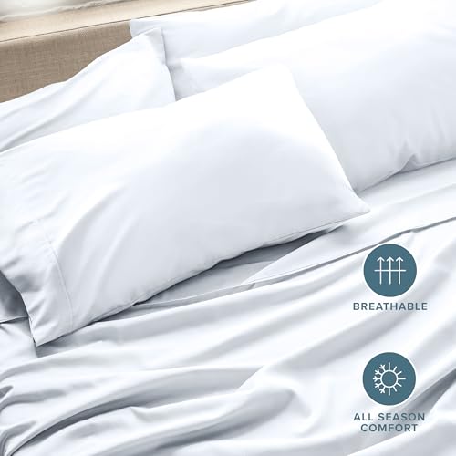 Image of Bare Home Microfiber Bulk Pillow Cases - King Set of 4 - Cooling Pillowcases - Double Brushed - White Pillowcases 4 Pack - Easy Care (King - 4 Pack, White)