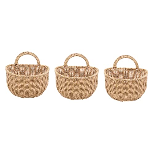 Cabilock 3pièces Panier De Rangement Suspendu Et Pe Panier Décoratif Pour Fleurs Et Objets Pour Cuisine Salle De Bain Style Campagnard Élégant