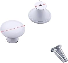 ESMENATZLS 10 manijas redondas de acero inoxidable para puerta de cajón, color blanco y negro, de porcelana, color blanco y negro (blanco grande)