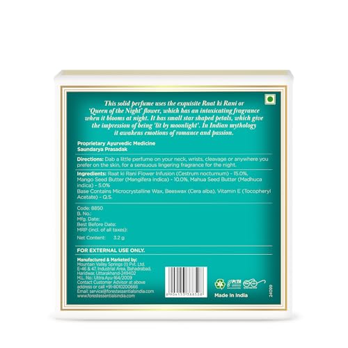 Image of Forest Essentials Solid Perfume Raat Ki Rani | Long lasting Fragrance | Alcohol Free
