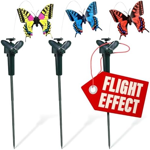 Transform Your Garden with These 5 Solar Butterfly Stakes 1 3 Pcs Fluttering Solar Butterfly Garden Stakes – Moving Butterfly Decorations with Solar Butterflies, Easy Installation Waterproof Outside Decor Stakes, Three Bright Colors | Battery NOT Included