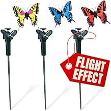3 Pcs Butterfly Garden Stakes that Move Like Real Butterflies Colorful Flying Butterflies for Centerpieces - Waterproof Outdoor Fluttering Motion Garden Decor for Flower Pots, Yard & Patio Lawn