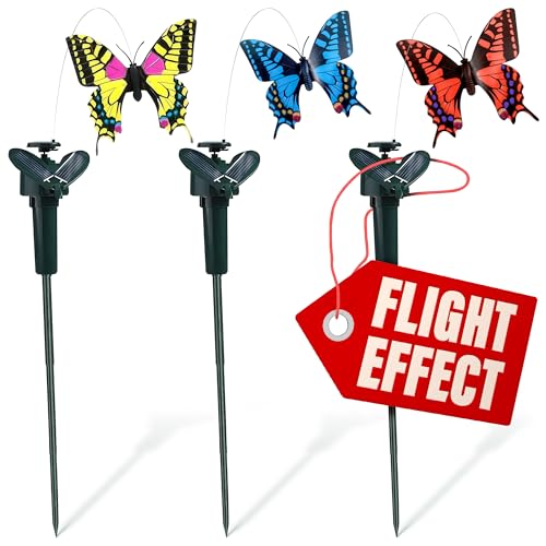 3 Pcs Fluttering Halloween Garden Stakes Solar...