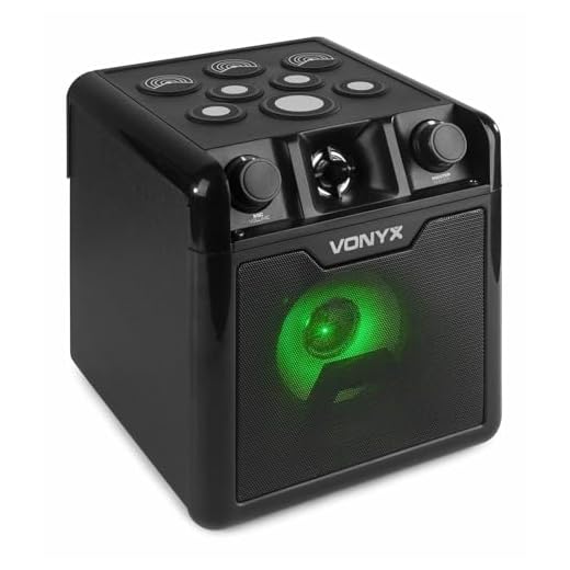 VONYX SBS50B-Drum Set - Altavoz Bluetooth portatil de 50W con Micrófono, Pads de Batería Electrónica, Efectos de Luces Leds, Entrada AUX. Set de Karaoke Ideal para niño y niña. Regalos. Juguetes.