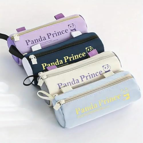 Image of Invite Enterprise Canvas Large Capacity Cute Pencil Case Three Compartment Aesthetic Pencil Case for Girls Multifunctional Stationery Bag Pouch for School Supplies