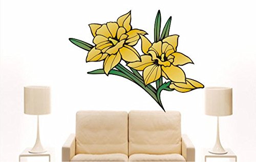 INDIGOS UG - Wandtattoo Wohnzimmer - Wandaufkleber Kinderzimmer bunt farbig MD453 schöne Blumen 120 x 106 cm