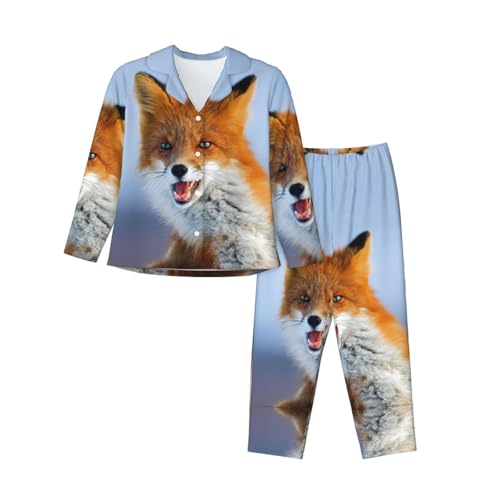 Pyjama imprimé renard femme EdWal avec chemise manches longues