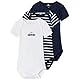 NAME IT Jungen 3er- Pack Bodys aus Bio-Baumwolle Dark Sapphire 74