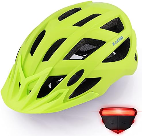 Zacro Adult Bike Helmet with Light - Adjustable Bike Helmets for Men Women Youth with Replacement Pads &Detachable Visor, Lightweight Cycling Helmet for Commuter Urban Scooter MTB Mountain &Road Biker