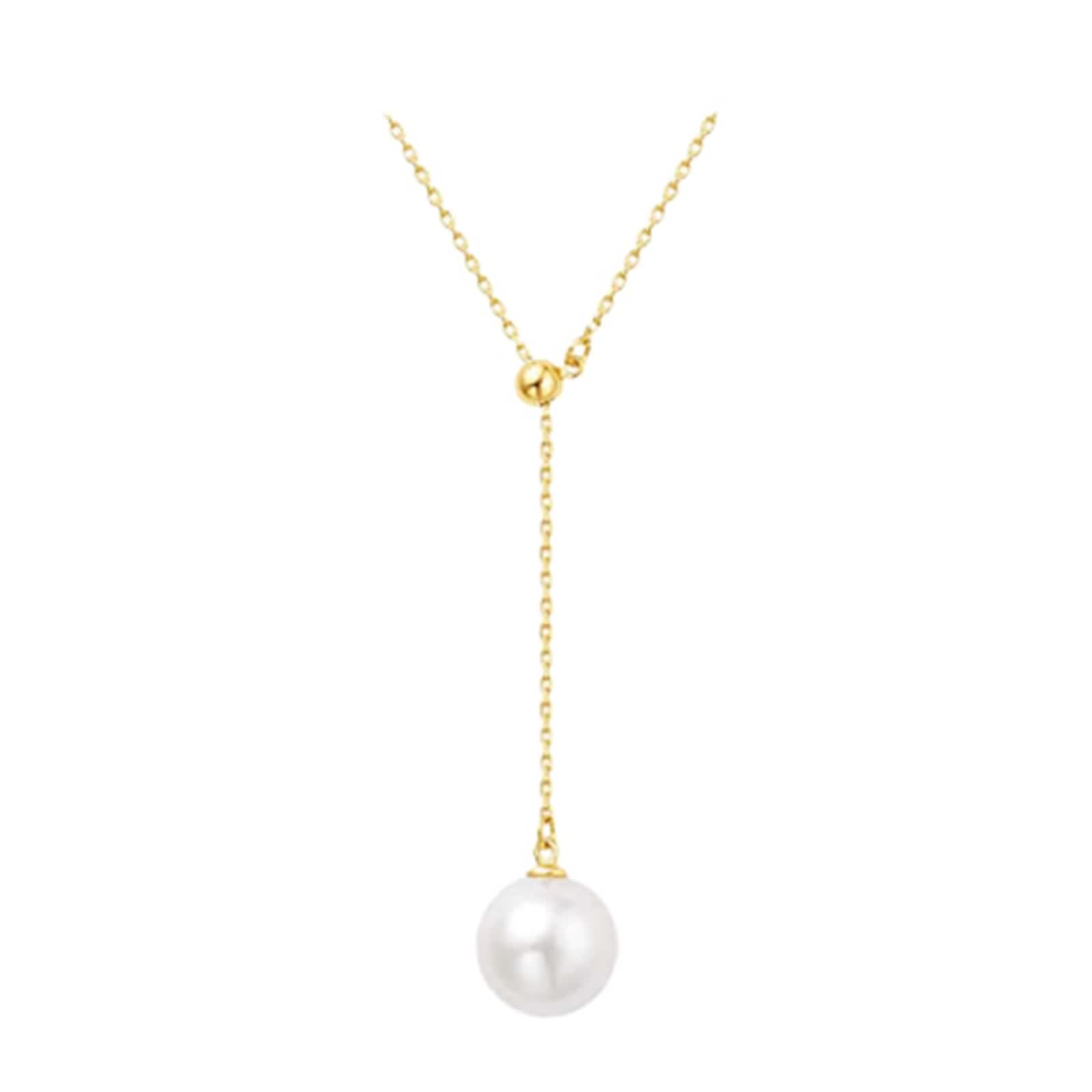 Halskette Anhänger Damen, Modeschmuck Kette Weiß Diamant Echter Schmuck 9K/14K/18K Gelbgold
