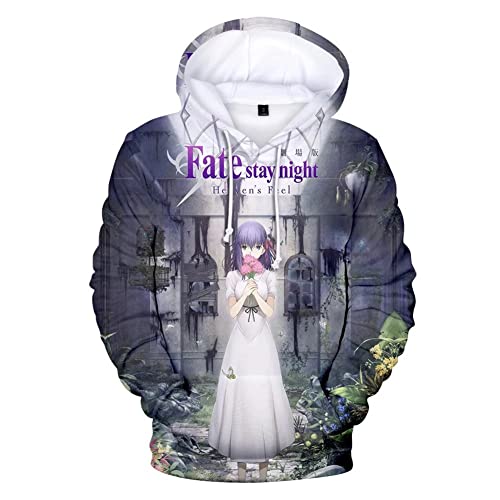 Mens Anime Hoodie Fate Stay Night 3D Print Cute Novelty Couple Sweatshirts(3XL(185-190cm),BYSN 3)