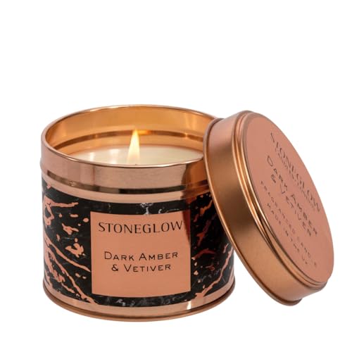 Image of Stoneglow - Stoneglow - Luna - Dark Amber & Vetiver - Candle Tin (Rosegold)