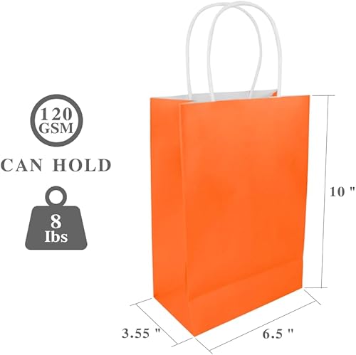 Miniatura 9 de Ottin Bolsas de regalo amarillas para fiesta, 30 unidades, bolsas de regalo envueltas en papel kraft con asa, a granel para cumpleaños de niños,