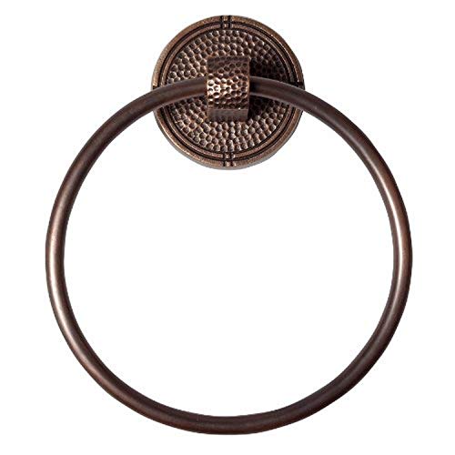 🔥 The Copper Factory CF134AN Solid Copper Towel Ring with a Round Backplate, Antique Copper