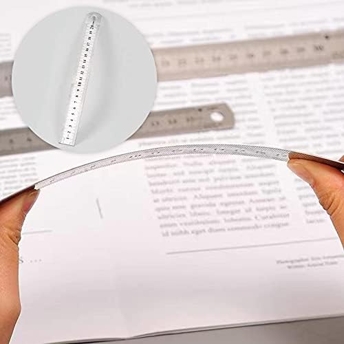 Set of 3 Metal Rulers 12",8", 6" Stainless Steel Metric Imperial Dual Marking Rulers