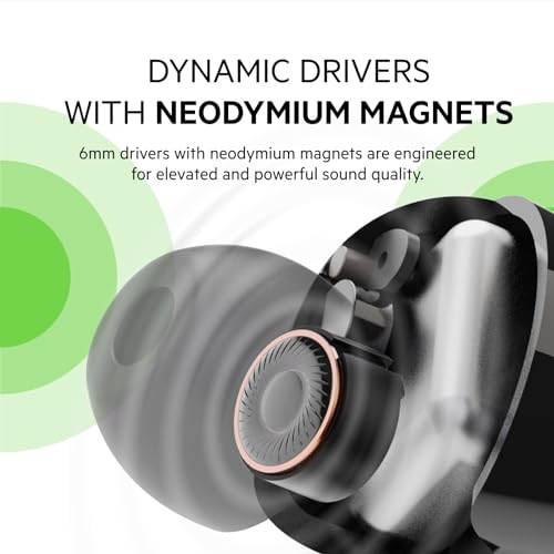 Belkin Écouteurs sans fil, écouteurs SoundForm Rise True Wireless Bluetooth 5.2, certification IPX5 : résistance à la sueur et à l’eau, basses profondes pour iPhone, Galaxy, Pixel et autres - Noir