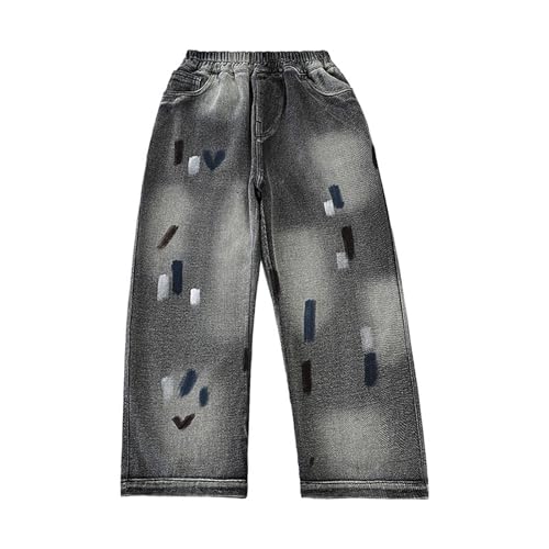 Pantalones vaqueros para niños con patrón de pierna recta y acabados premium