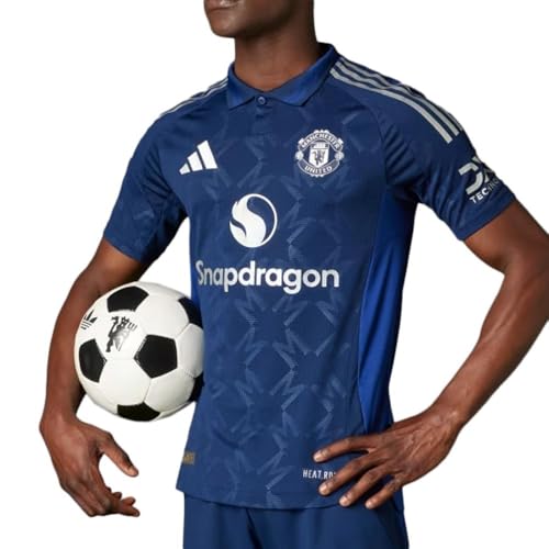 adidas Manchester United - Camiseta exterior auténtica 2024/2025, azul, XS