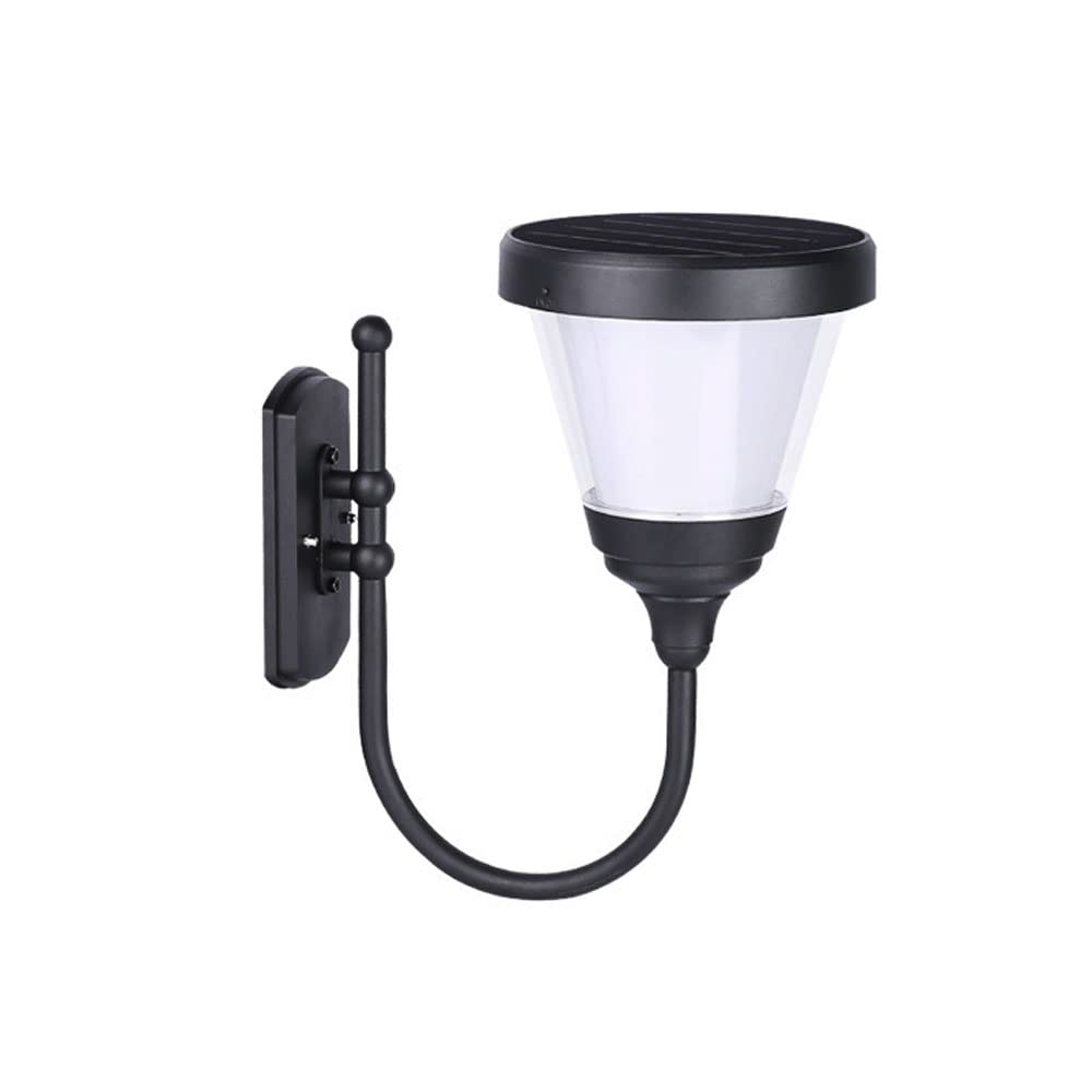 Lampe solaire d'extérieur à LED applique murale étanche col de cygne pour porche