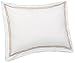 Pinzon Hotel Stitch 400-Thread-Count Egyptian Cotton Sateen King Sham, White with Taupe Stripes